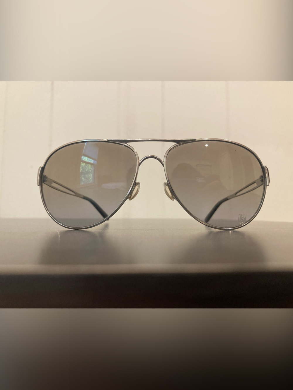 Oakley Silver Frame Gray Lens Aviator Sunglasses